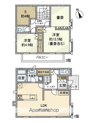 中央本線 西国分寺駅 徒歩12分 2階建 築34年(2SLDK)の間取り写真