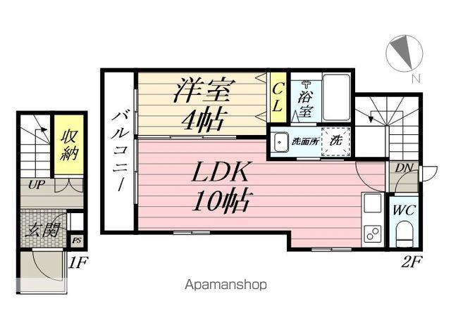 グルナディエ(1LDK/2階)の間取り写真