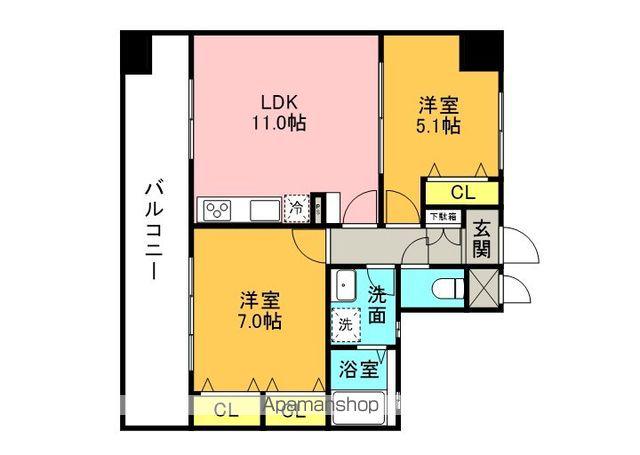 サンライズエモト(2LDK/2階)の間取り写真