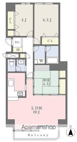 サンハイツ宇多津(3LDK/8階)の間取り写真