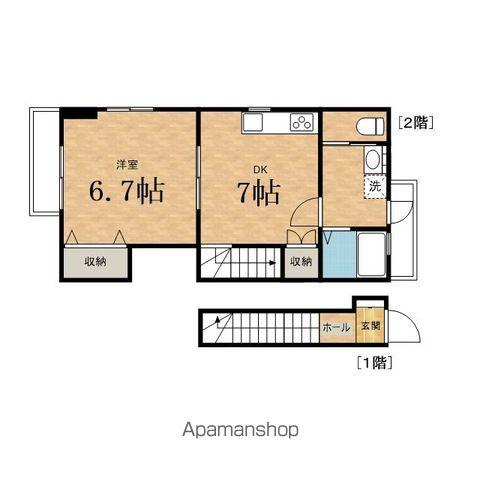 リブレアHINO B(1DK/2階)の間取り写真