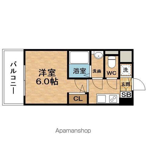 ESLEADOSAKAUMEDALUXE(1K/4階)の間取り写真