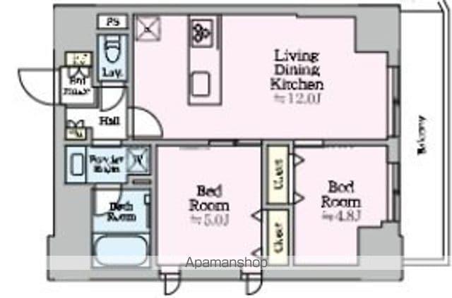 ティモーネグランデ田端ノルド(2LDK/9階)の間取り写真