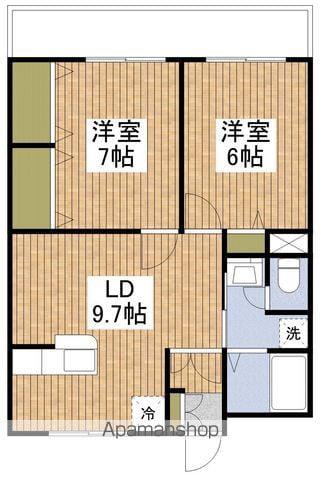 山二ツ・マンション(2LDK/2階)の間取り写真