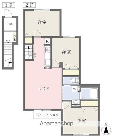 グランカルム三鷹(3LDK/2階)の間取り写真