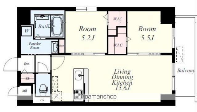 博多グランドレジデンス(2LDK/8階)の間取り写真