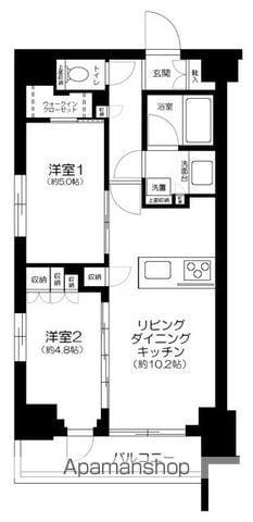 レジデンスノーブル三ノ輪(2LDK/7階)の間取り写真