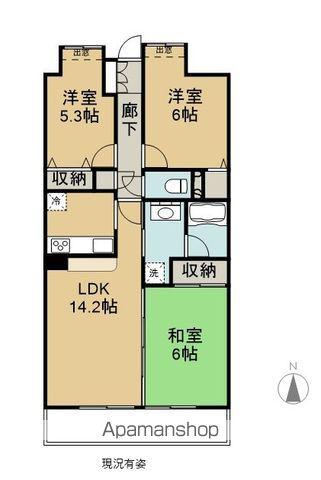 ヴェルパーク西桜町(3LDK/2階)の間取り写真