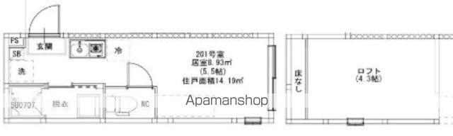 MJ TERRACE TAKASAGO(ワンルーム/2階)の間取り写真