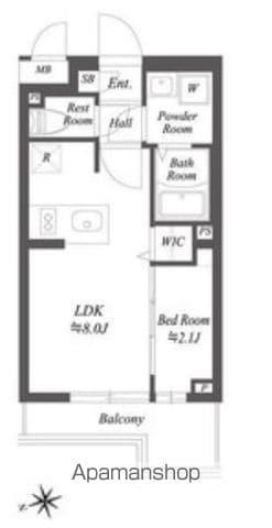 ブランシエスタ用賀(1LDK/1階)の間取り写真