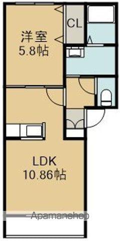 函館市電本線湯川線 杉並町駅 徒歩16分 3階建 築8年(1LDK/3階)の間取り写真