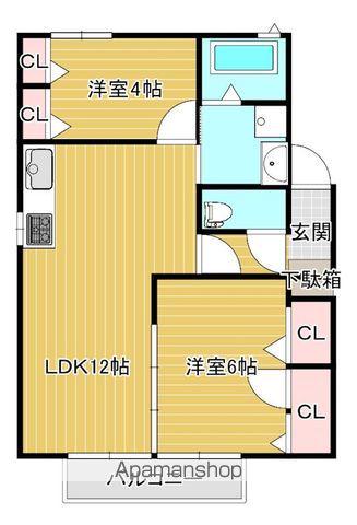 サンシャイン D(3DK/2階)の間取り写真