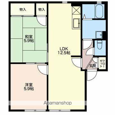 グリーン御膳洞(2LDK/1階)の間取り写真