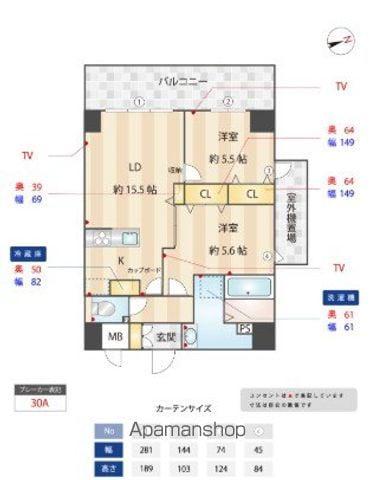 レクサスガーデン箱崎タワーズウエスト(2LDK/4階)の間取り写真