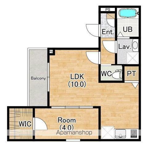 ジーメゾン大津横木レイエル(1LDK/3階)の間取り写真