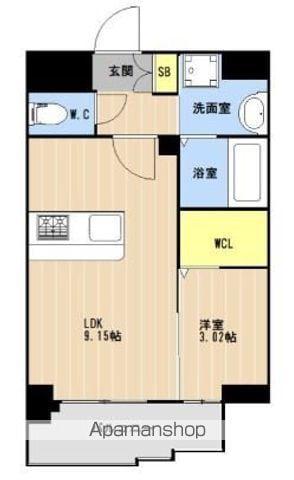 LIBTH西新Ⅲ(1LDK/8階)の間取り写真