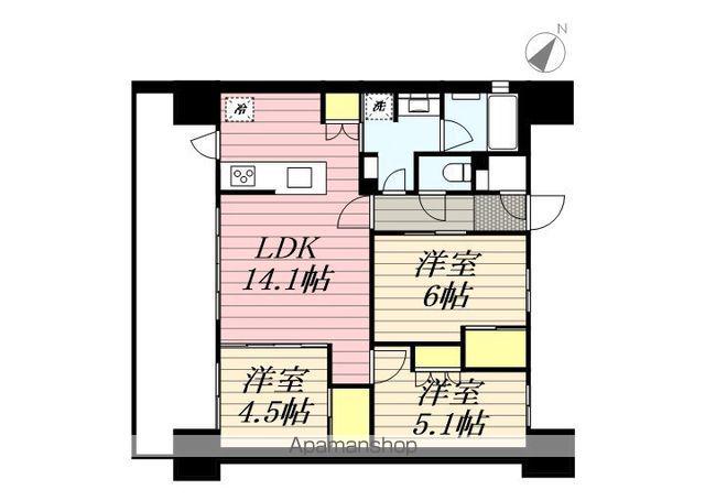 センチュリー千葉みなと(3LDK/2階)の間取り写真
