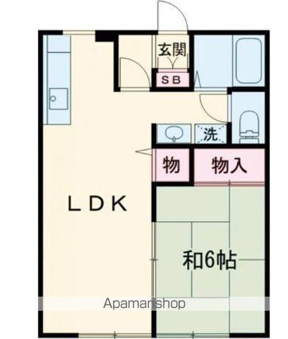 パナハイツ大原(1LDK/2階)の間取り写真