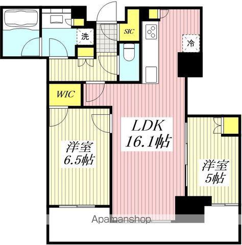 アトラスタワー小平小川(2LDK/9階)の間取り写真