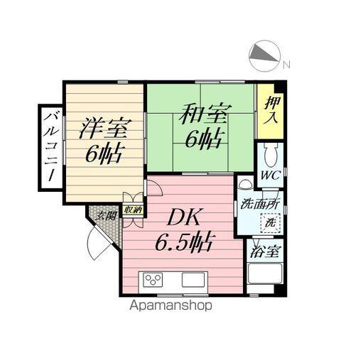 フクスミハイツ(2DK/3階)の間取り写真