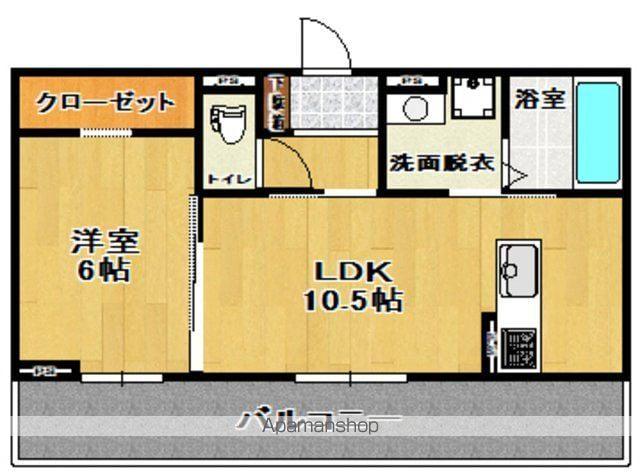 エスポワール麓山ⅡA(1LDK/1階)の間取り写真