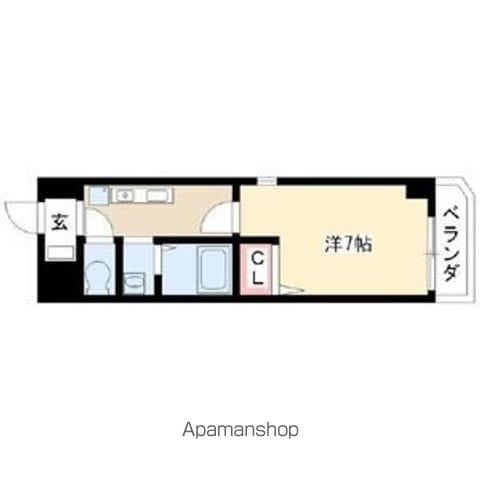 グランディア那古野(1K/9階)の間取り写真