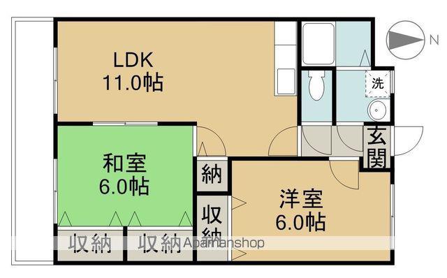 フレンドリーハイツ(2LDK/2階)の間取り写真