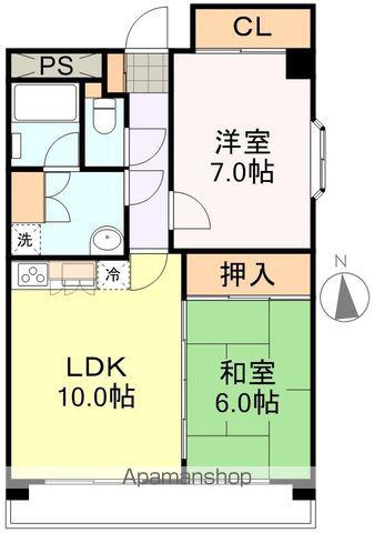 アミューゼ片平(2LDK/2階)の間取り写真