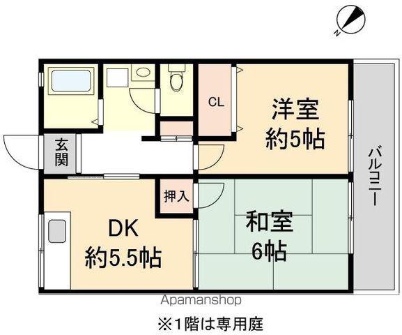 ユーリ一番館(2DK/2階)の間取り写真