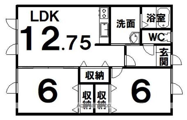 CASTLE(2LDK/1階)の間取り写真
