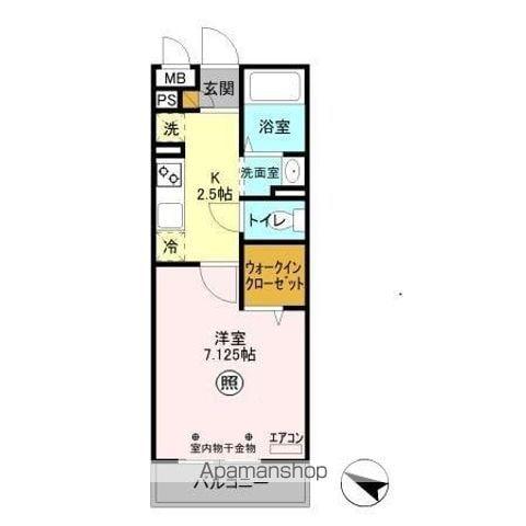 グランドソレイユBABA(1K/3階)の間取り写真