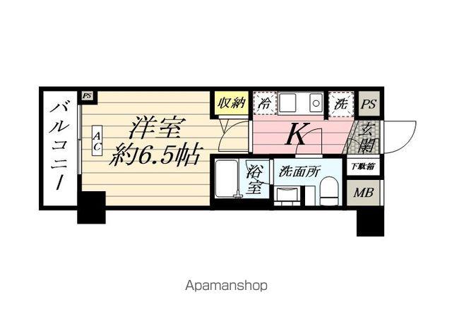 スクエアシティ横浜鶴見(1K/1階)の間取り写真