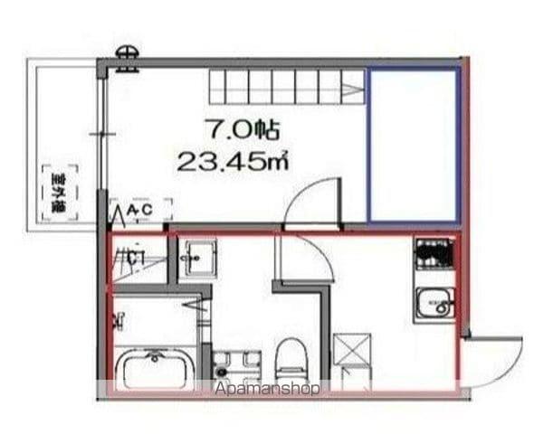フォースベル六実(1K/1階)の間取り写真