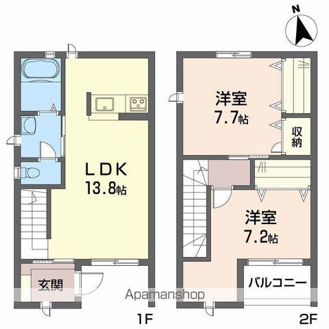 ピースフル岩崎(2LDK/2階)の間取り写真