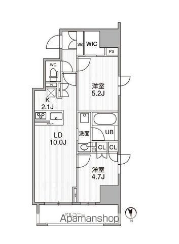 シーズンフラッツ新御徒町(2LDK/6階)の間取り写真