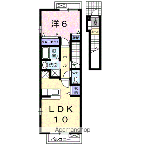 NMONA(1LDK/2階)の間取り写真