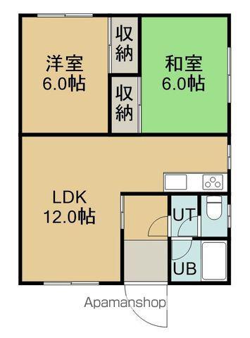 あゆみ荘(2LDK/1階)の間取り写真
