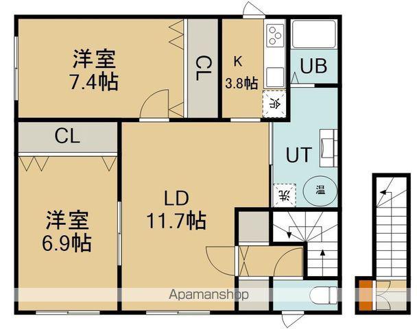 シダーハウス(2LDK/2階)の間取り写真