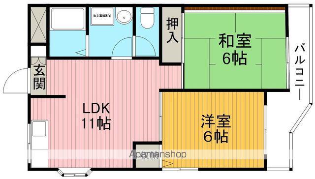 フェスタ待兼山(2LDK/2階)の間取り写真