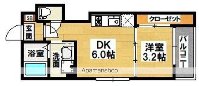 GRANSTELLA 帝塚山(1DK/3階)の間取り写真