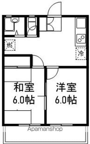 アーバンハイムⅠ(2DK/2階)の間取り写真
