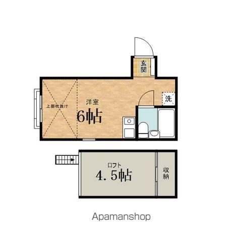 カーサ日野台(ワンルーム/2階)の間取り写真