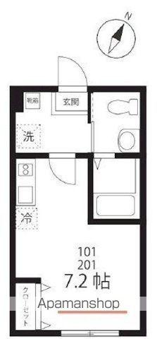 QUIET CRAB HOUSE三ツ沢上町(ワンルーム/1階)の間取り写真