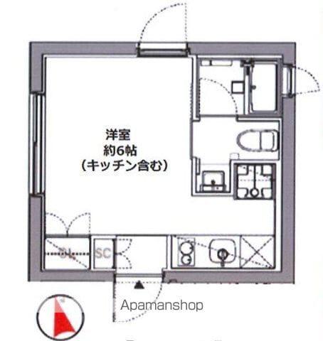ミレドゥーエ三軒茶屋(ワンルーム/4階)の間取り写真