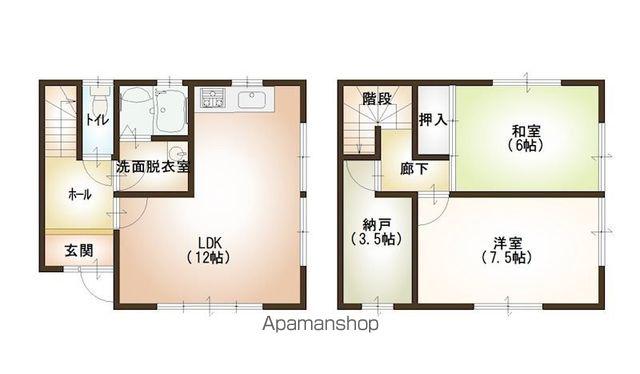 近江鉄道本線 八日市駅 徒歩16分 2階建 築53年(2SLDK)の間取り写真