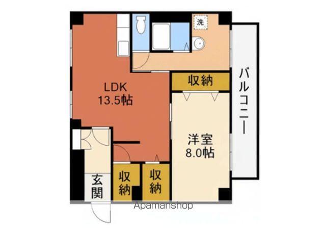 鎌田ビル(1LDK/3階)の間取り写真