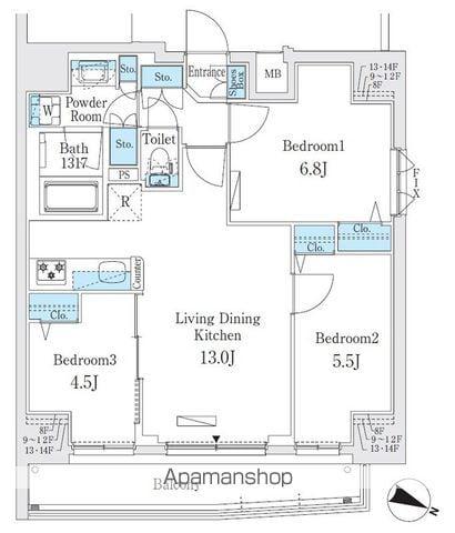 プライムブリス板橋本町(3LDK/14階)の間取り写真