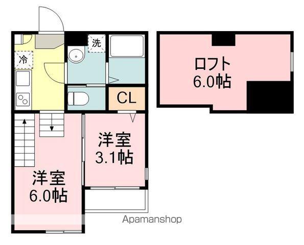 ルミエール青葉(2K/1階)の間取り写真