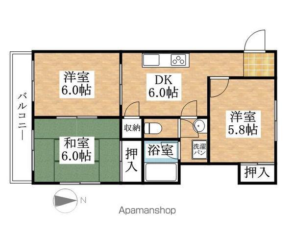 なごやセントポリア(2LDK/2階)の間取り写真