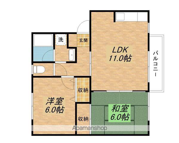 フレマリール若竹(2LDK/2階)の間取り写真